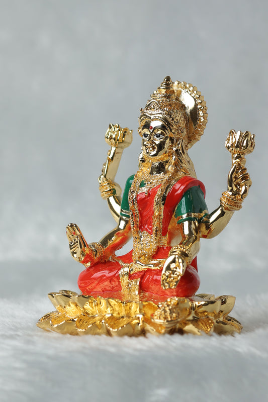 Gold Plated Laxmi Mata: Divine Elegance