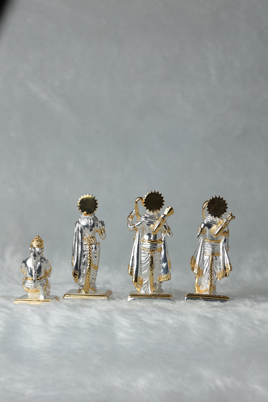 Gold and Silver plated Ram Darbar( Ram,Laxman,Sita ji and Hanuman Ji)